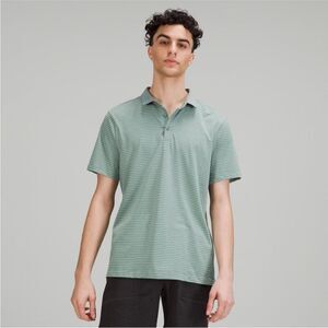 lululemon athletica Green Striped Polo Shirt